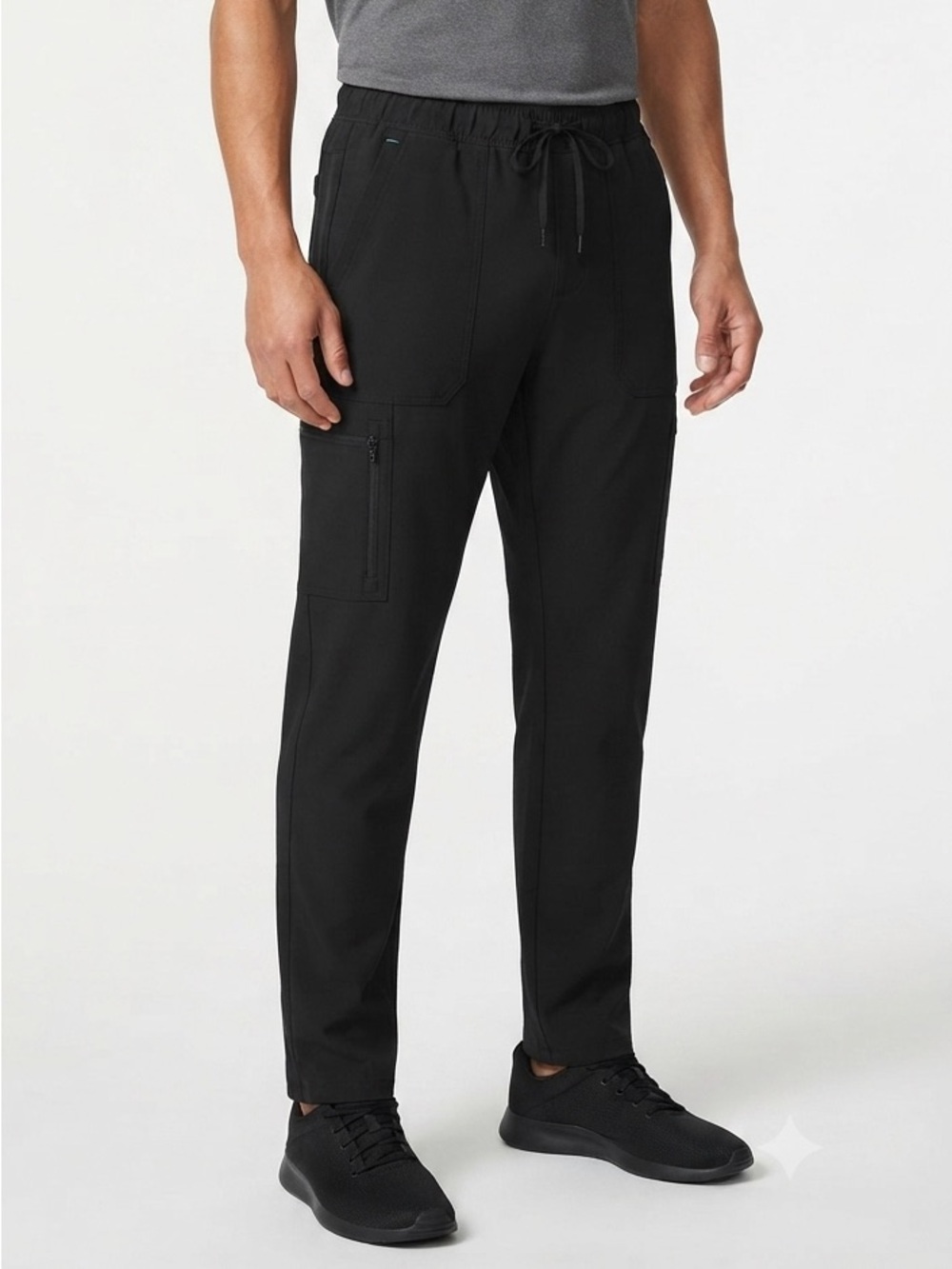ScrubStar Black Stretch Drawstring Cargo Uniform Pants Size S